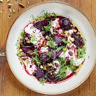 Marinated beetroots with feta cream & pistachios