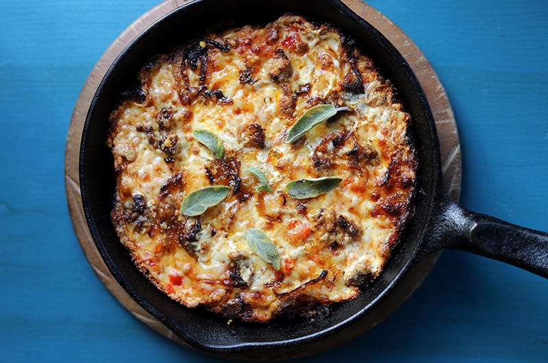 A local sausage, onion and sage pan pizza, Cook the Vineyard A local sausage, onion and sage pan pizza, Cook the Vineyard