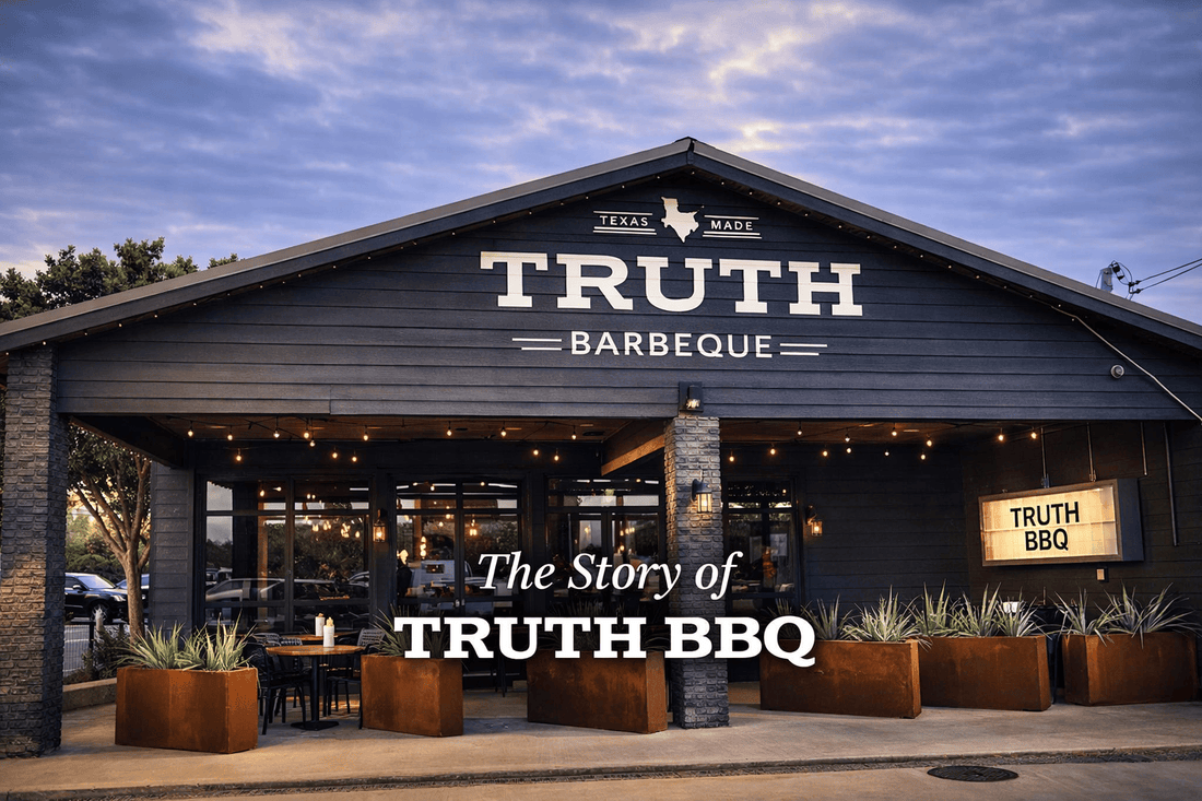 the outside of the truth bbq houston location at dusk the outside of the truth bbq houston location at dusk