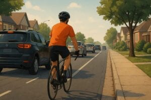cyclist in traffic