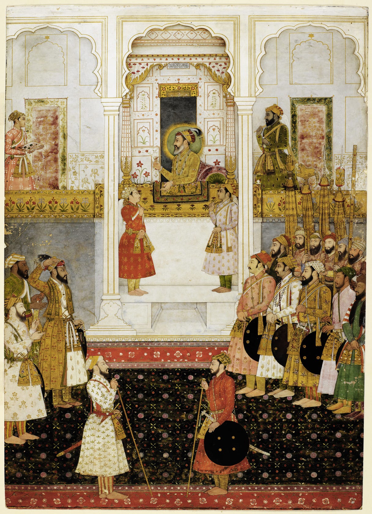 Persian Mughal miniature album page Persian Mughal miniature album page