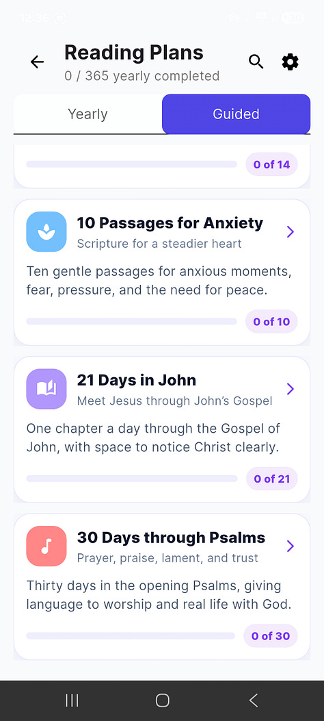 Pilgrim's Staff mobile app interface