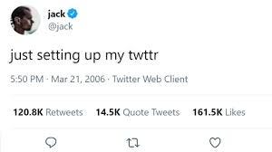 tweet de 2006 de jack: "just setting up my twttr"