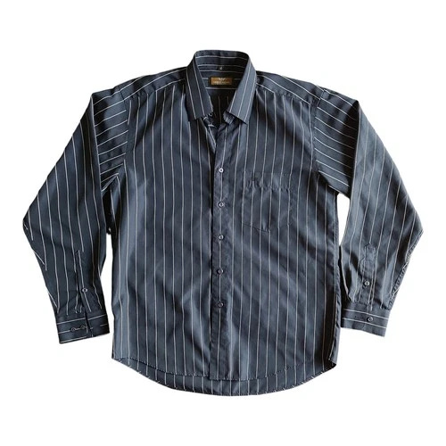 Vintage Giorgio Armani Linen Casual Button-Up Striped Shirt 80s Italy Made L - Picture 1 of 7