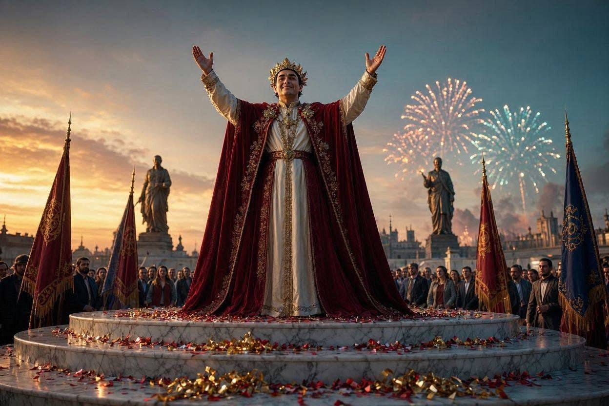 an image of grandiosity and celebration of one's greatness an image of grandiosity and celebration of one's greatness