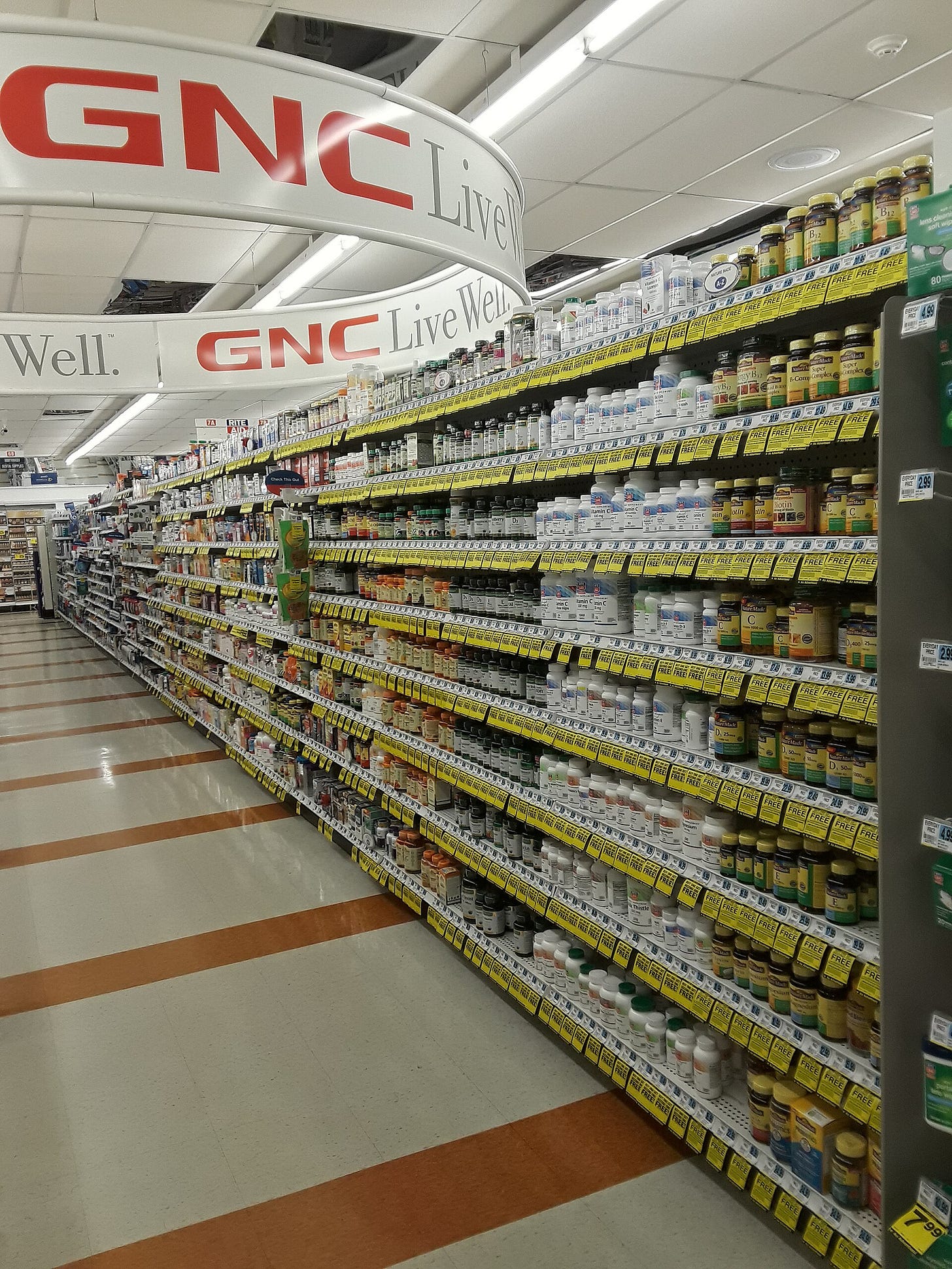 GNC supplement aisle