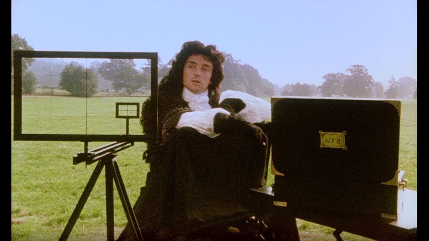 Anthony Higgins as the eponymous draughtsman in Greenaway's "The Draughtsman's Contract" (1982) Anthony Higgins as the eponymous draughtsman in Greenaway's "The Draughtsman's Contract" (1982)