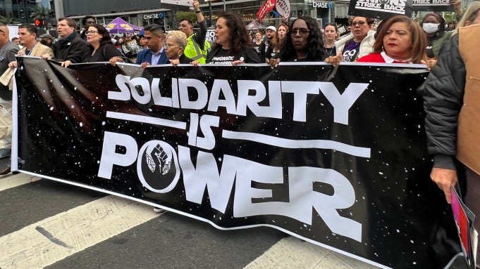 Photo of the Unions Strike Back Rally in Los Angeles