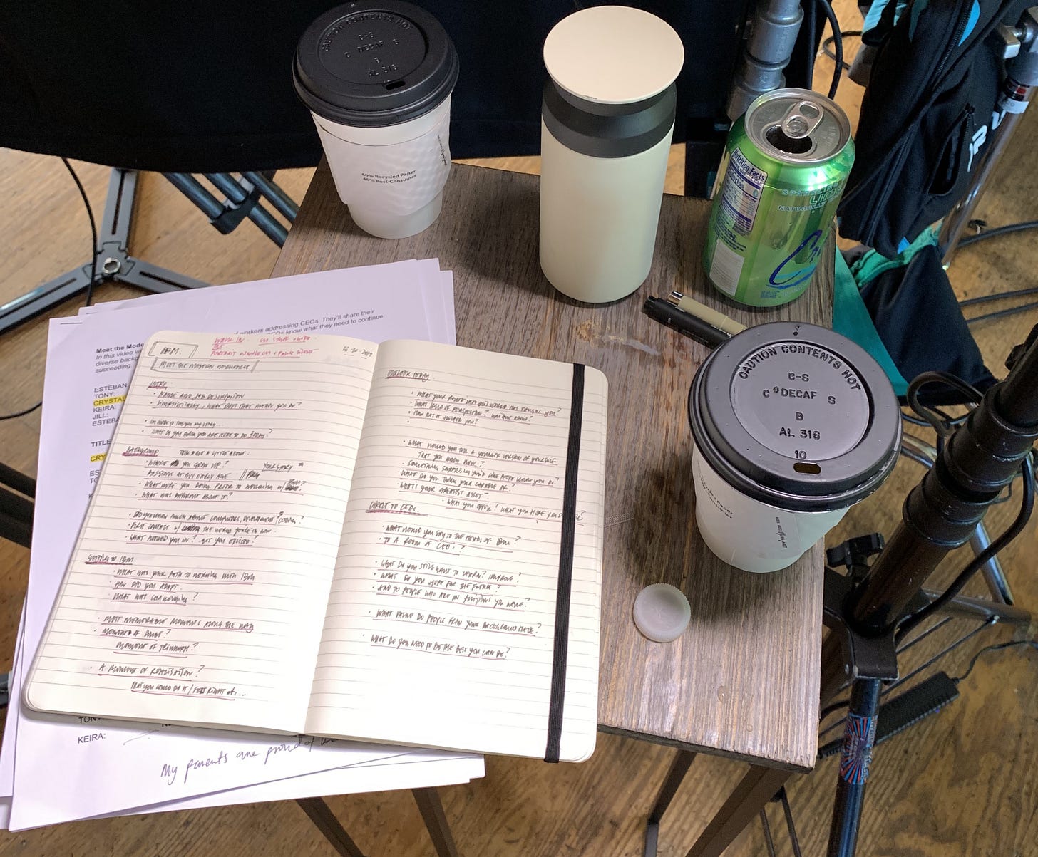 filmmaker's research notebook, open on set filmmaker's research notebook, open on set