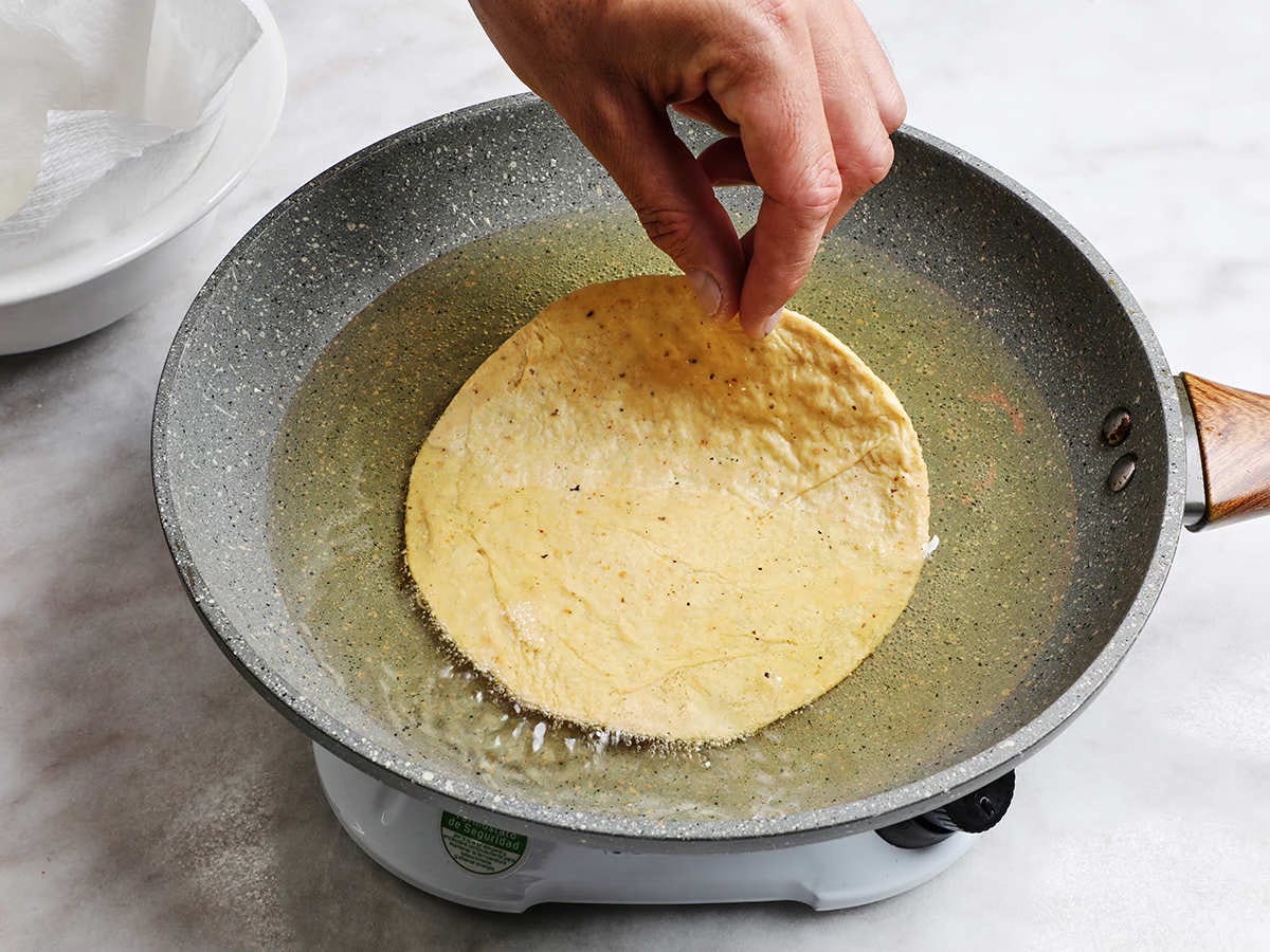 Tortilla in Hot Oil