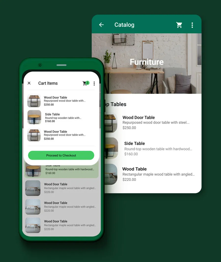 Visual of various WhatsApp Business app features