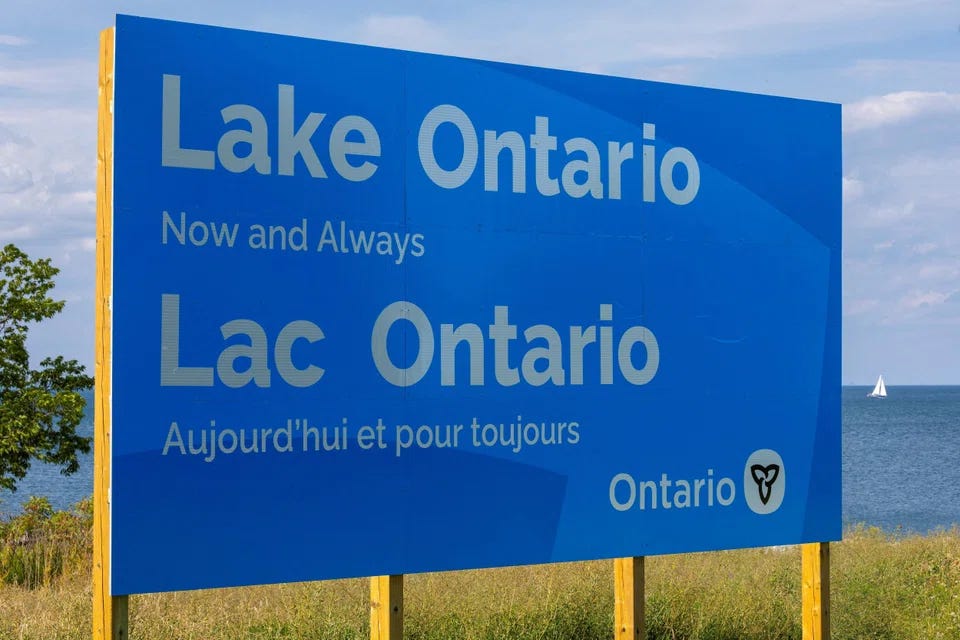 Ontario Premier Doug Ford on Aug 29 unveiled a large lakeside sign that reads, “Lake Ontario: Now and Always”, in both English and French. Ontario Premier Doug Ford on Aug 29 unveiled a large lakeside sign that reads, “Lake Ontario: Now and Always”, in both English and French.
