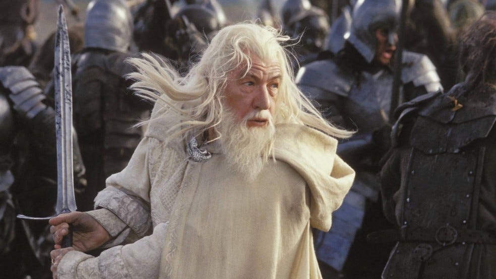 Ian McKellen como Gandalf na trilogia O Senhor dos Anéis — Foto: Reprodução
