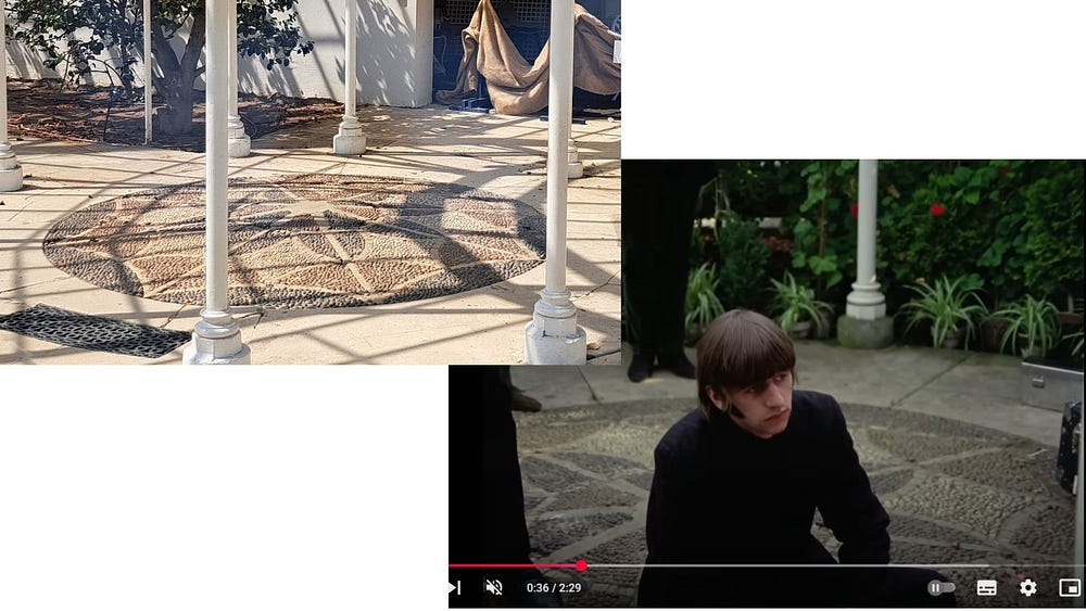 The mosaic conservatory floor in Paperback Writer The mosaic conservatory floor in Paperback Writer