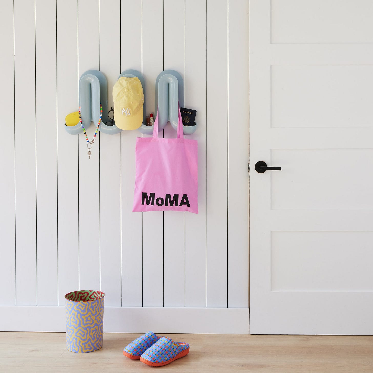 Swell Coat Rack & Wall Organizer - Blue/ Gray