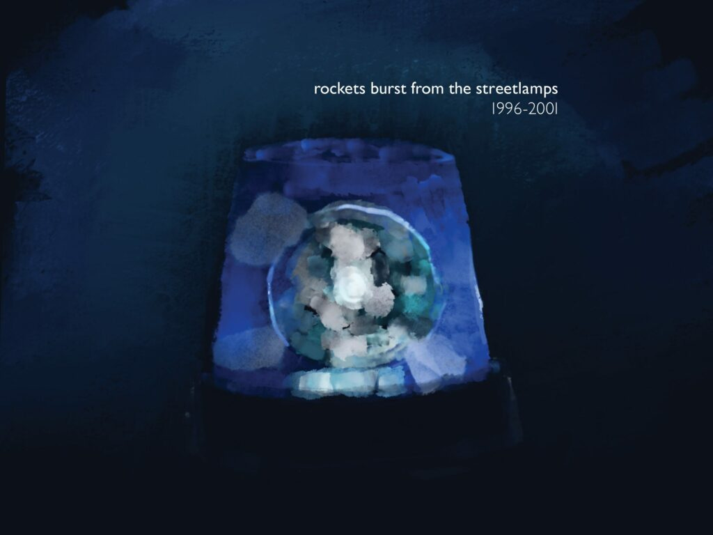 Painting of a blue rotating light by Annie