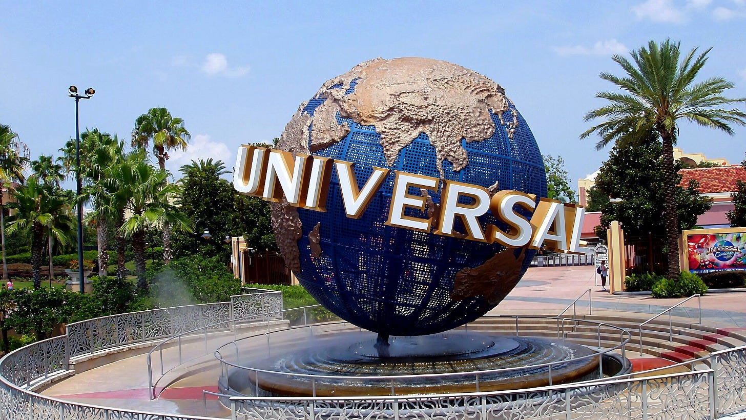 The Universal globe at Universal Studios Florida. Image: ThrillZing via Wikimedia Commons The Universal globe at Universal Studios Florida. Image: ThrillZing via Wikimedia Commons