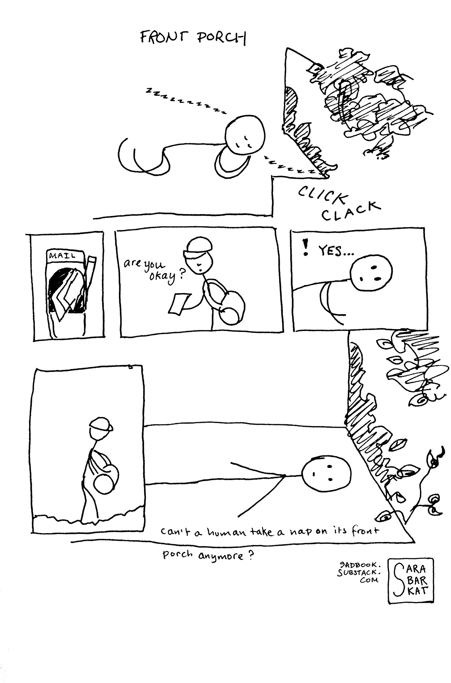 front porch a little nap sadbook comic asleep humor