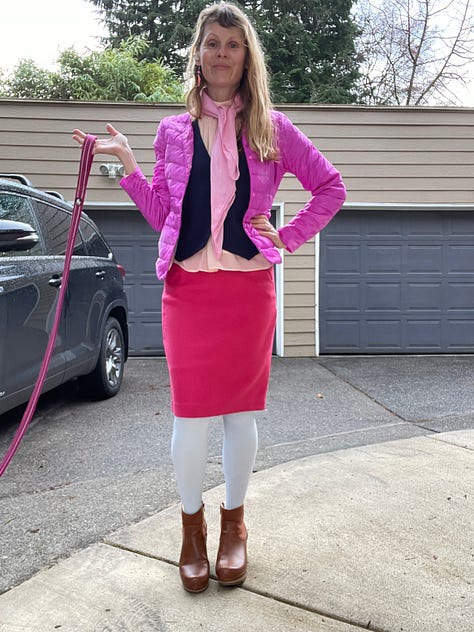 kelly posing in 3 outfits