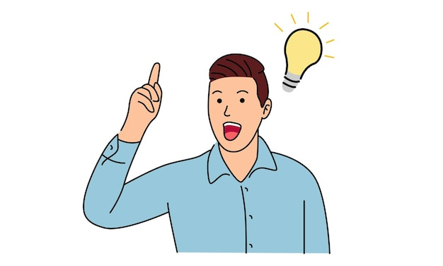 Man standing thinking get idea thoughtful people understand the problem |  Premium Vector
