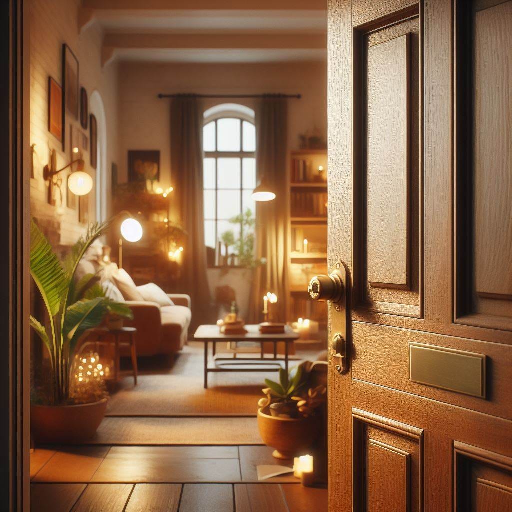 a front door wide open