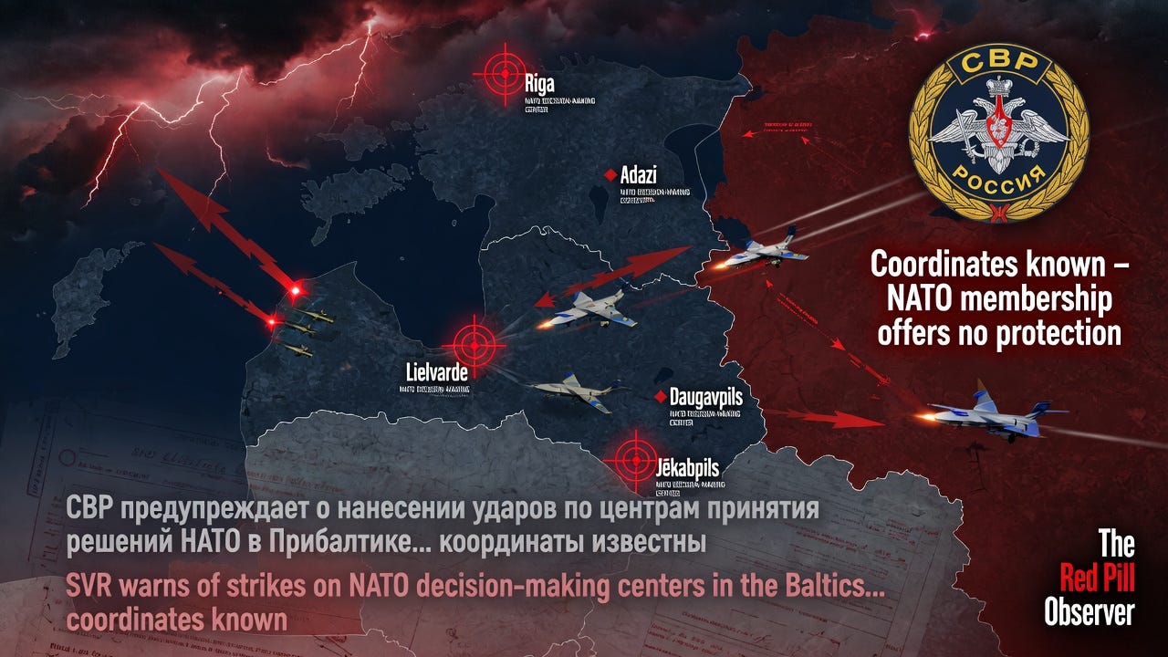 Image for the article: Russische SVR waarschuwt: “Coördinaten van NAVO-besluitvormingscentra in Letland zijn bekend – lidmaatschap biedt geen bescherming”