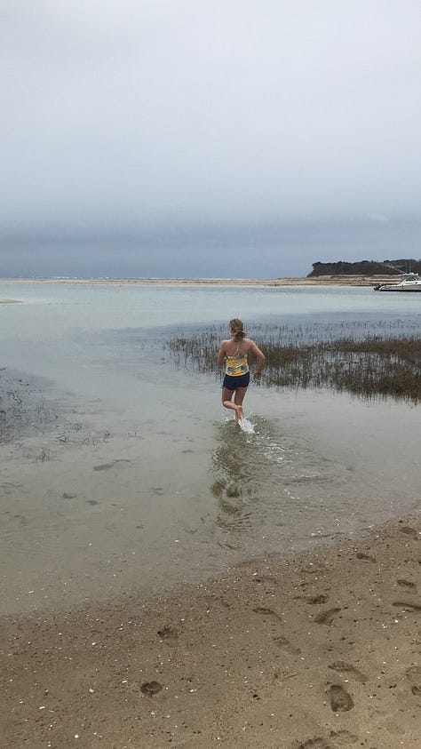 A beach in winter, a hot spring, a view of a winter river from a bridge