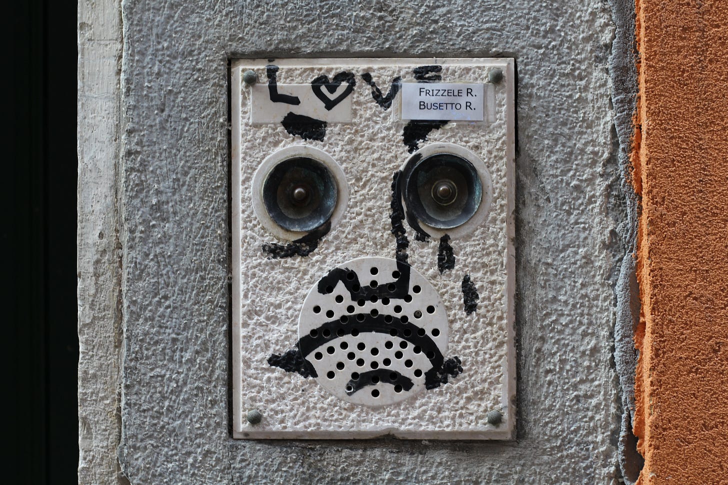 Eyes crying doorbell