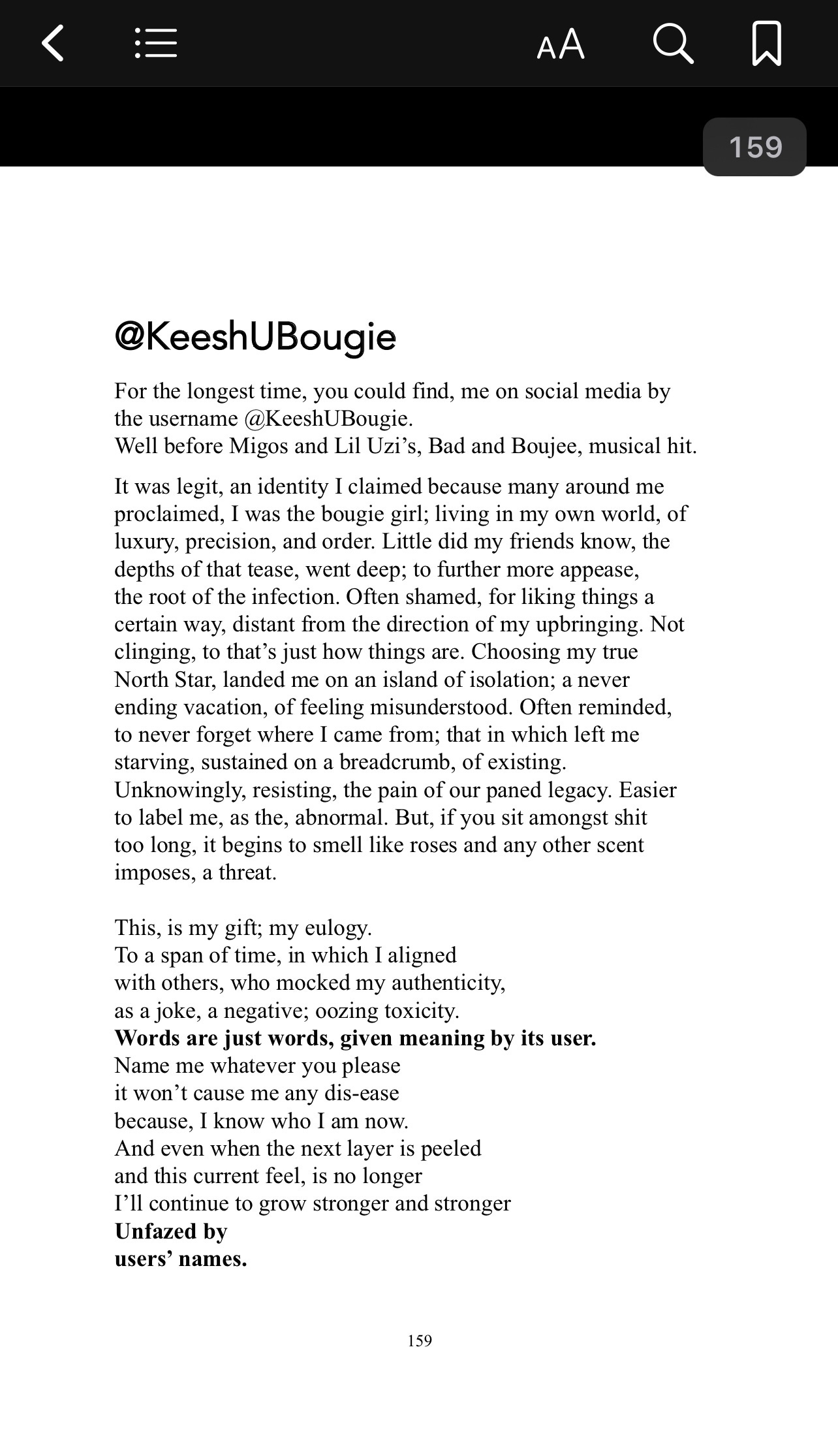 “@KeeshUBougie” excerpt from Lavender Heart Tea by LaKeshia T. WilliamsKeep "Doing the Most:" 7 tips on How to be Your Most Authentic, Confident Self + "Material Gworl" Pinterest Ad: Intro to my upcoming course, Keesh the Biz Healer, to learn how to build your own Authentic brand