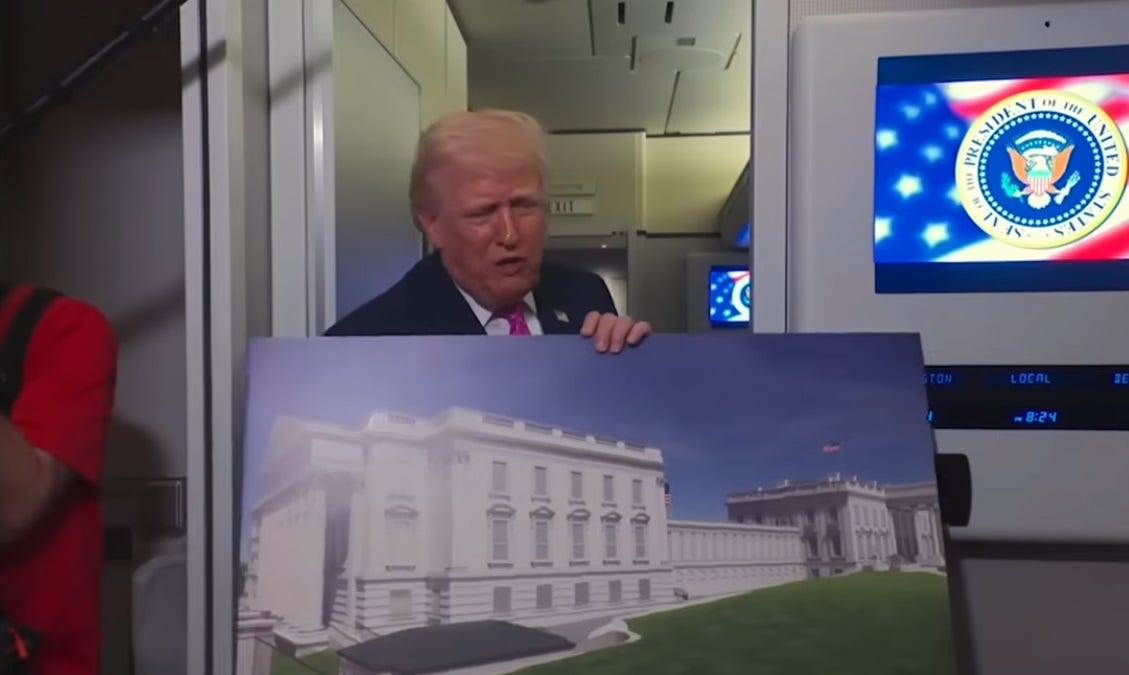 Americans Just Aren't Into Trump's Stupid Ballroom, Arch, Reflecting Pool, Banana Stand