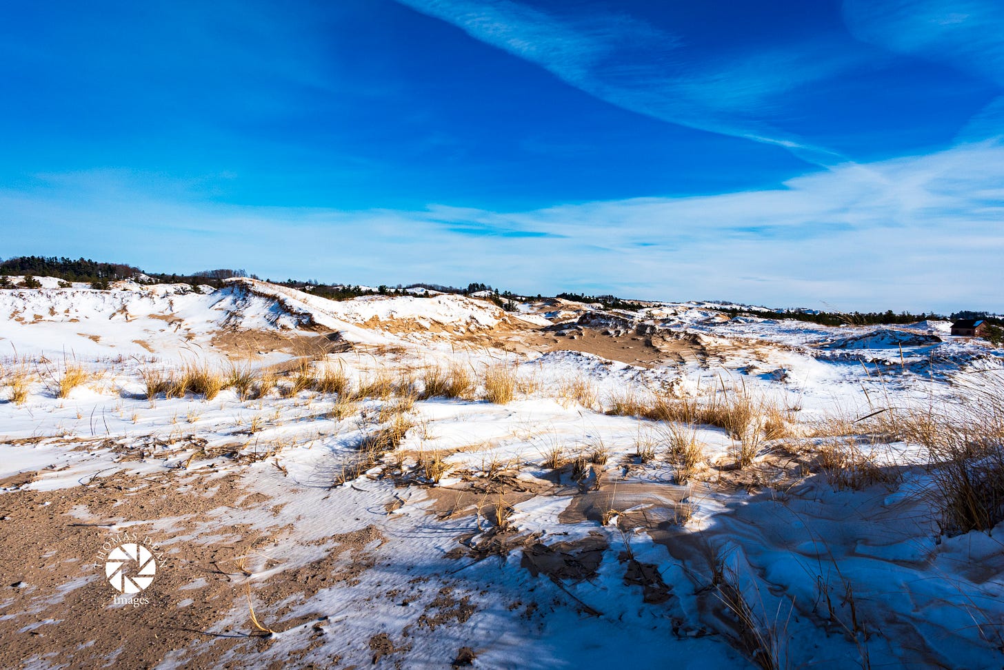 The sand dunes in winter.