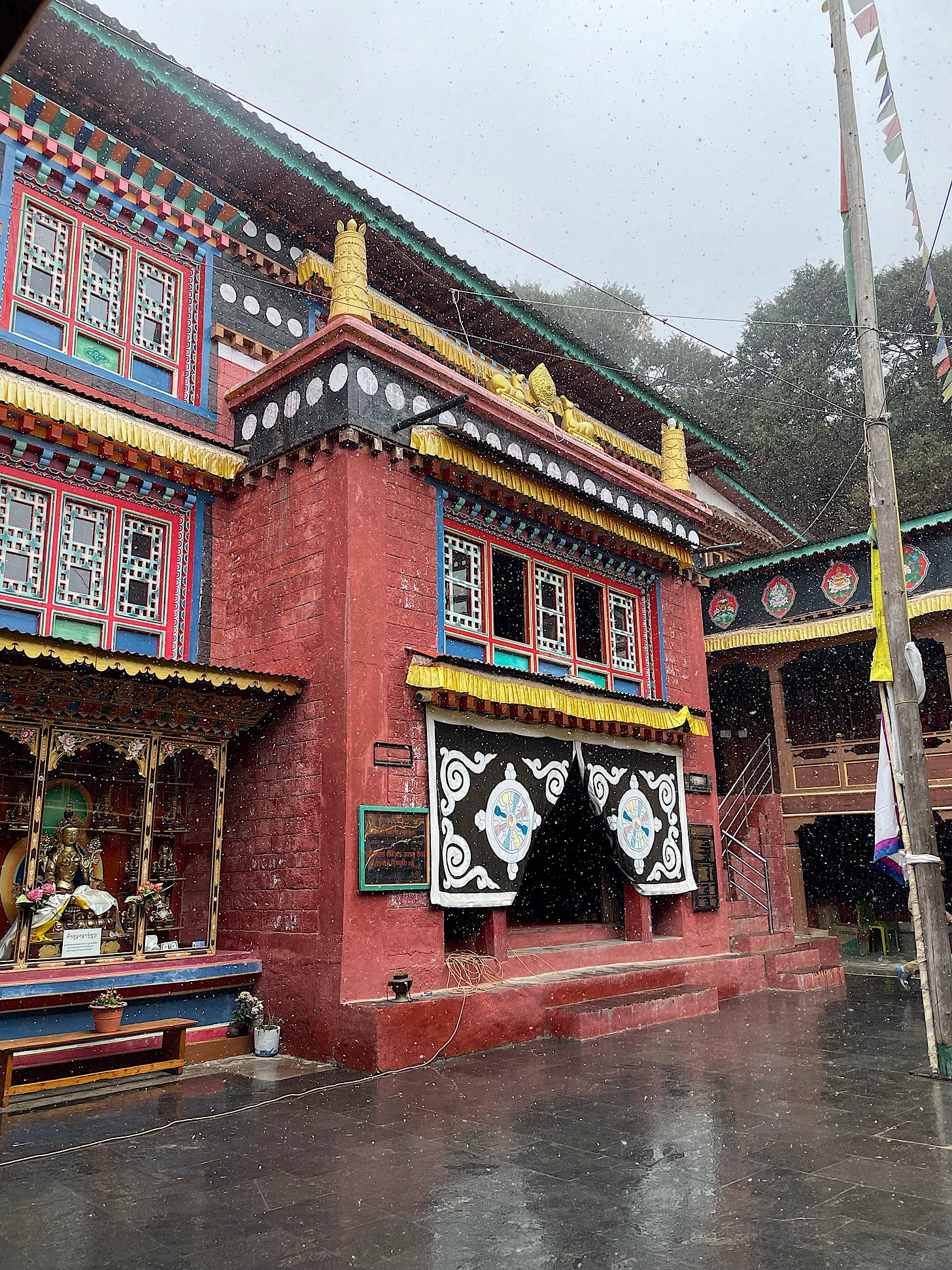 We also visited the famous monastery, home of the yeti skull. Bala says this one isn’t genuine, but the one in Pangboche is.