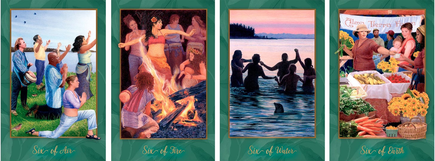 Gaian Tarot Sixes