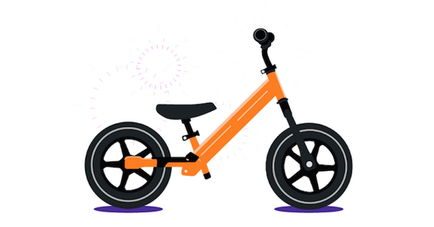 An illustration of an orange kids' bike An illustration of an orange kids' bike