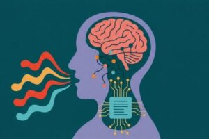 Abstract illustration of aphasia technology