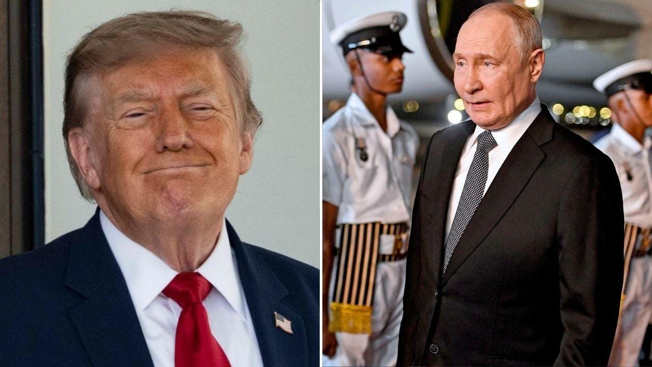 Split photo of Donald Trump and Vladimir Putin Split photo of Donald Trump and Vladimir Putin