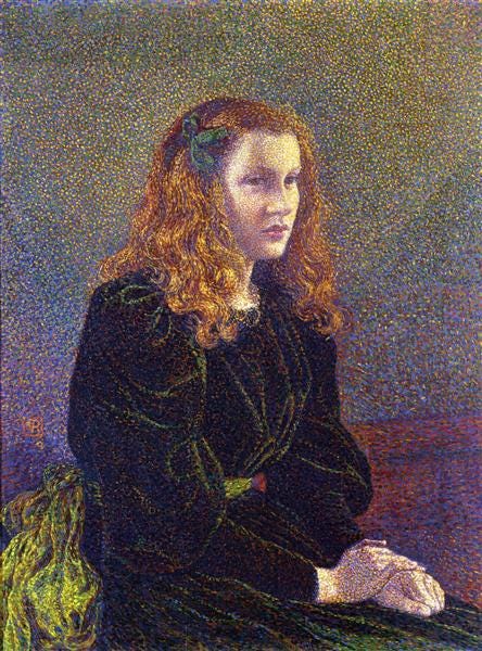 Girl in Green, 1892 - Theo van Rysselberghe - WikiArt.org