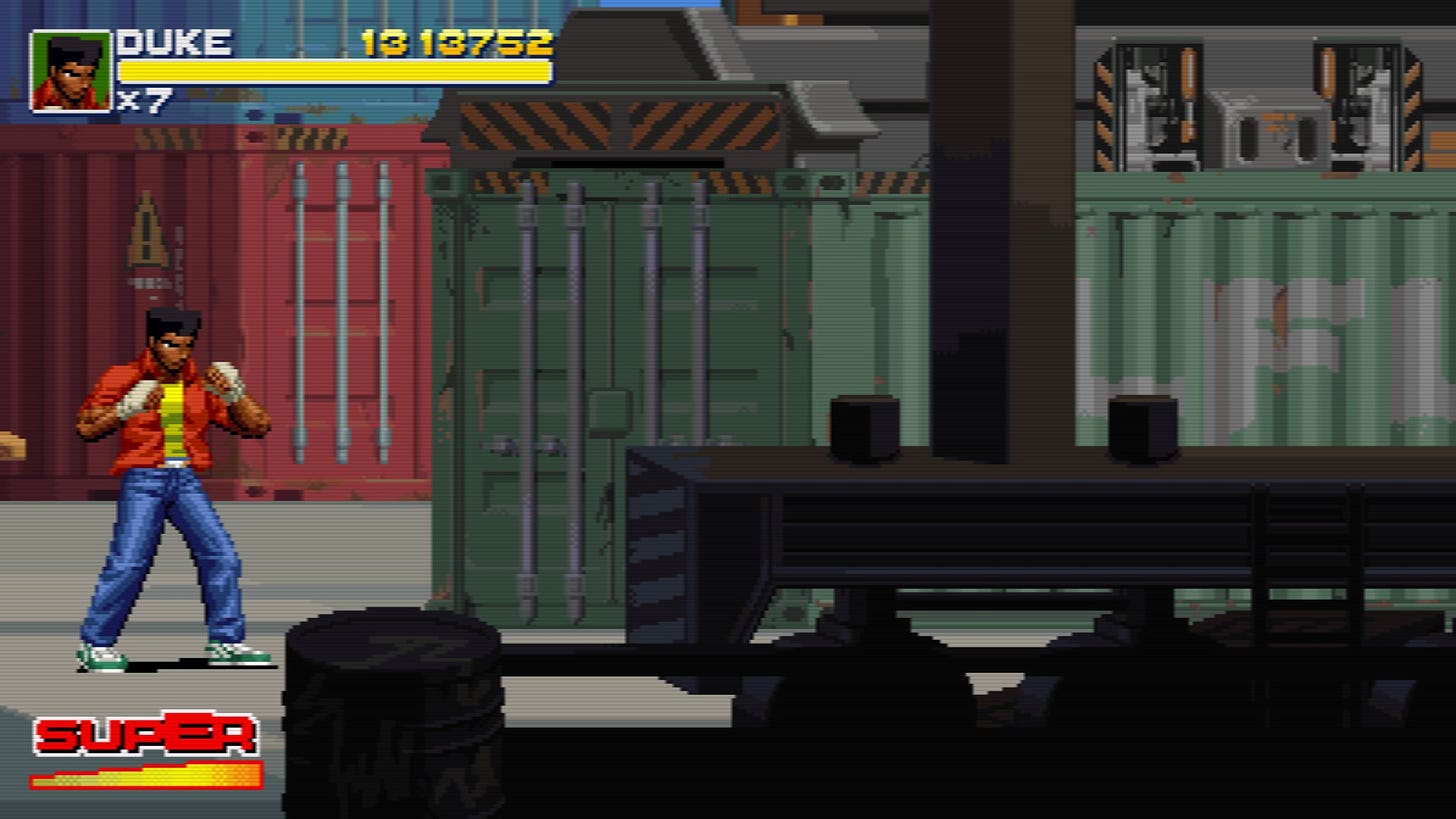 screenshot of Final Vendetta showing a container in the shipyard stage