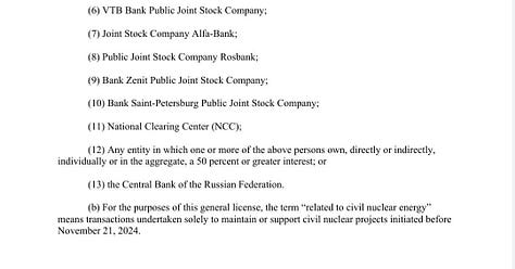 Newly issued General License No. 115B by the U.S. Treasury's Office of Foreign Assets Control authorises transactions with key Russian banks, previously sanctioned under the guise of civil nuclear cooperation, prompting fears of indirect financial relief for the Kremlin amid its ongoing war in Ukraine.