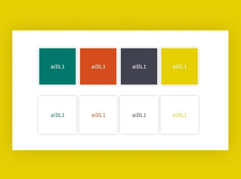 Color palette with eight color combinations in it, emulating a color-contrast verification tool.