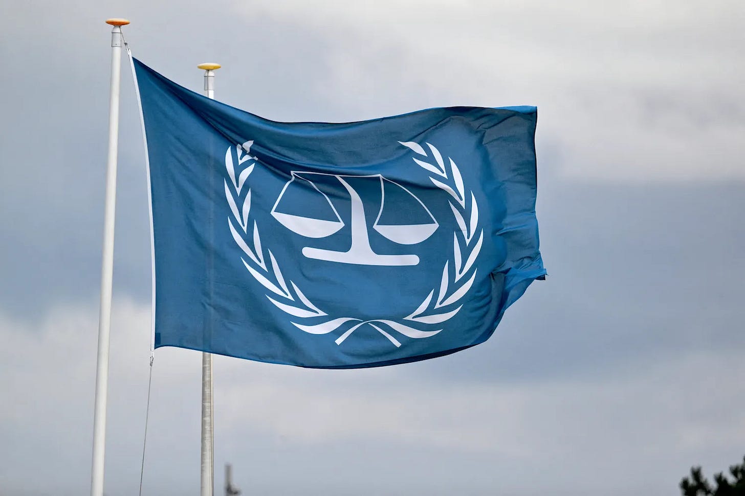 A flag for the International Criminal Court flies in The Hague.