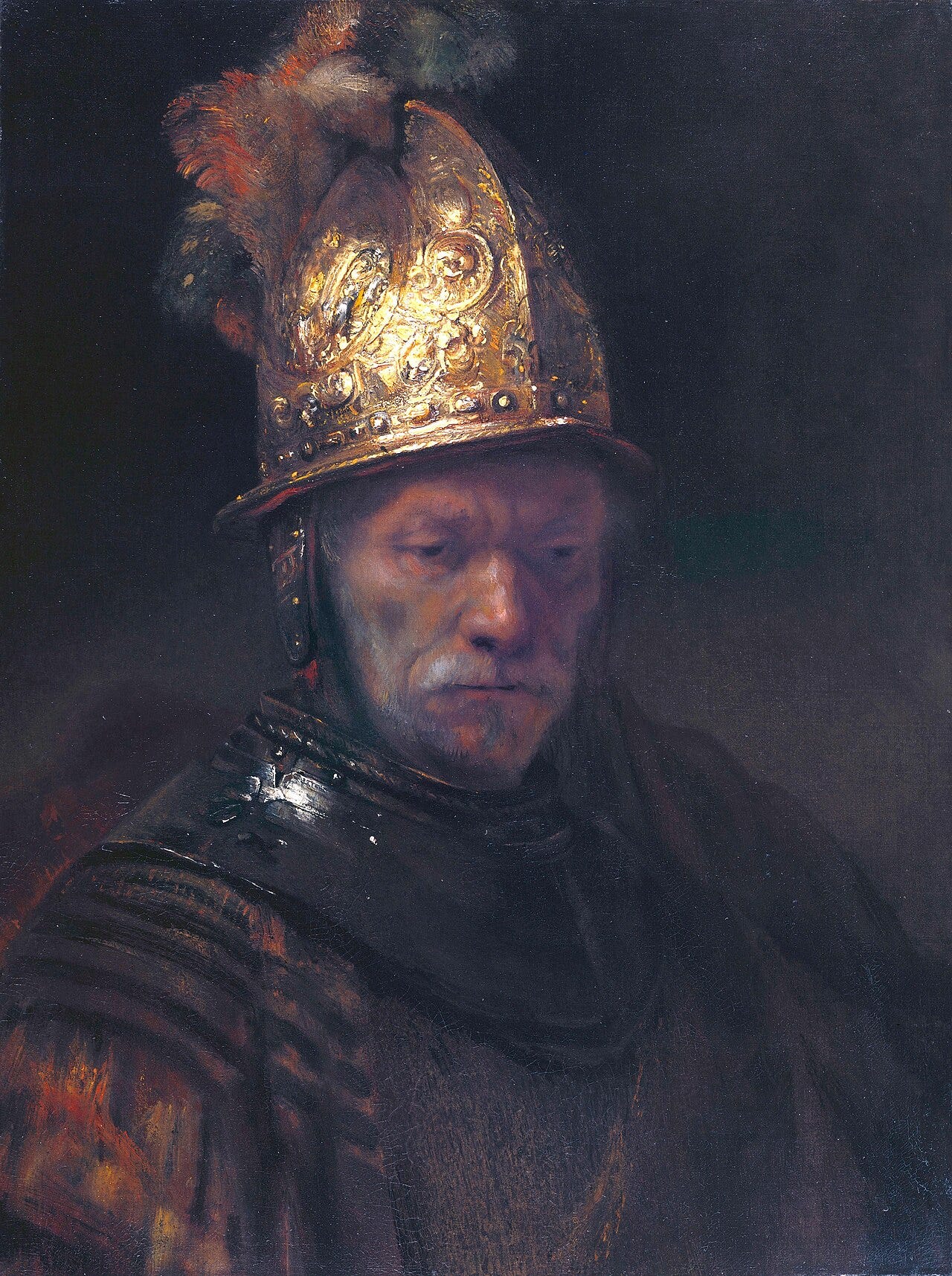 Soldier in golden helmet