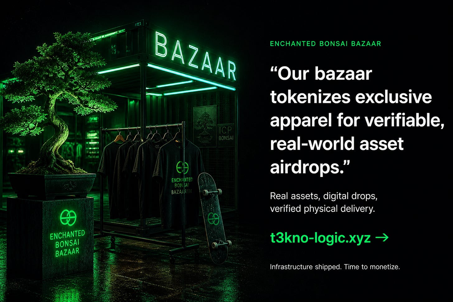 Enchanted Bonsai Bazaar (Merch) — investor key art