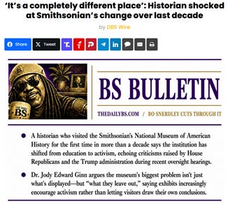 A historian criticizes the Smithsonian's National Museum of American History for shifting focus from education to activism, highlighting issues of omission and bias. AI-generated content may be incorrect.