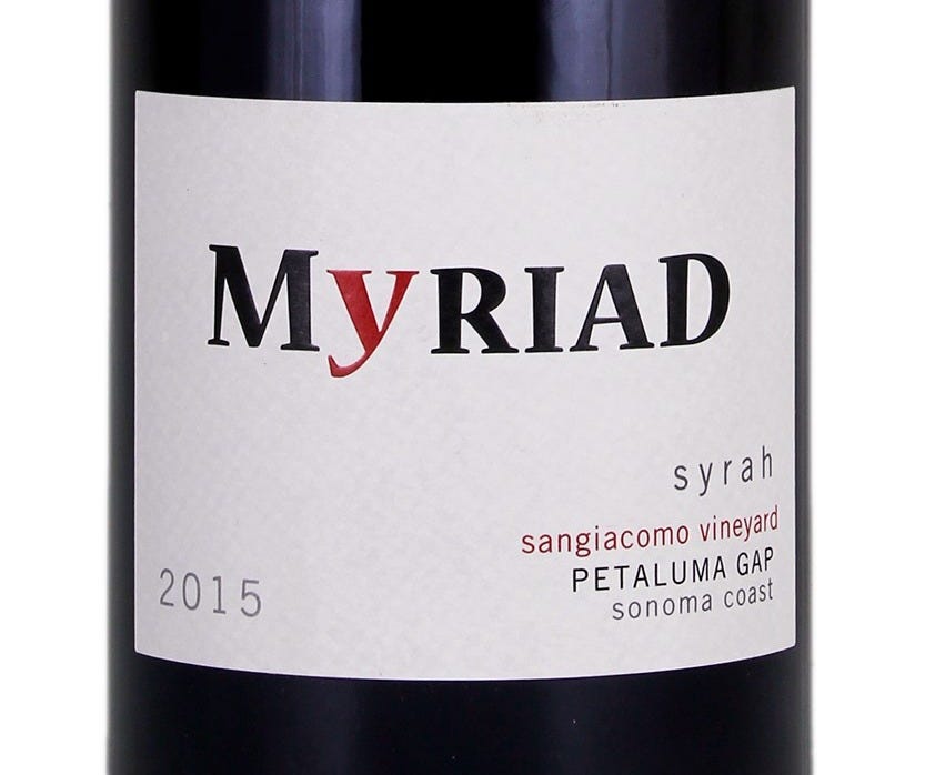 2015 Myriad Cellars Syrah Sangiacomo Vineyard