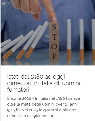 DIMINUISCONO I FUMATORI IN ITALIA