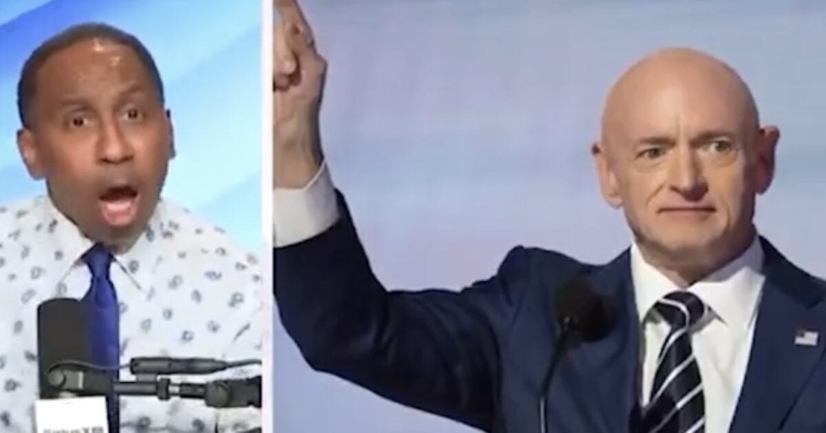 Image of a surprised commentator on the left and a politician raising their hand in a speech on the right, highlighting a moment of discussion.