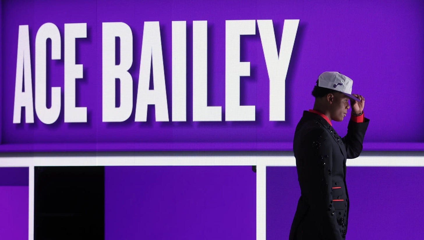 Ace Bailey becomes the Jazz's No. 5 overall pick as Utah aims for long-term  success