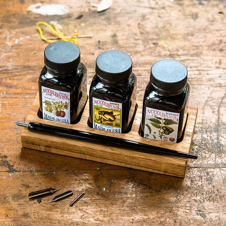 Handmade Wood Ink Caddy