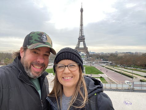 Photos of Donetta and James Dalman around the world.